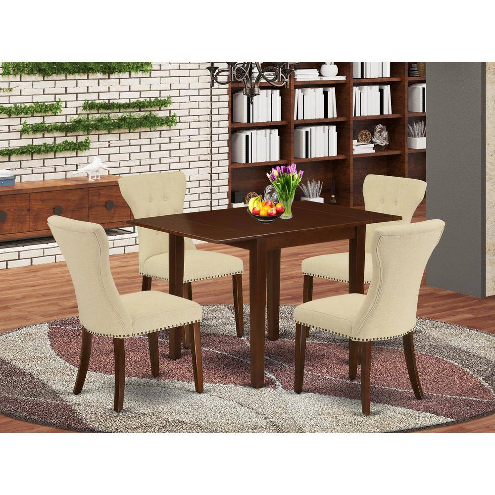 Angle. East West Furniture - Dining Room Set Mahogany - Brown.