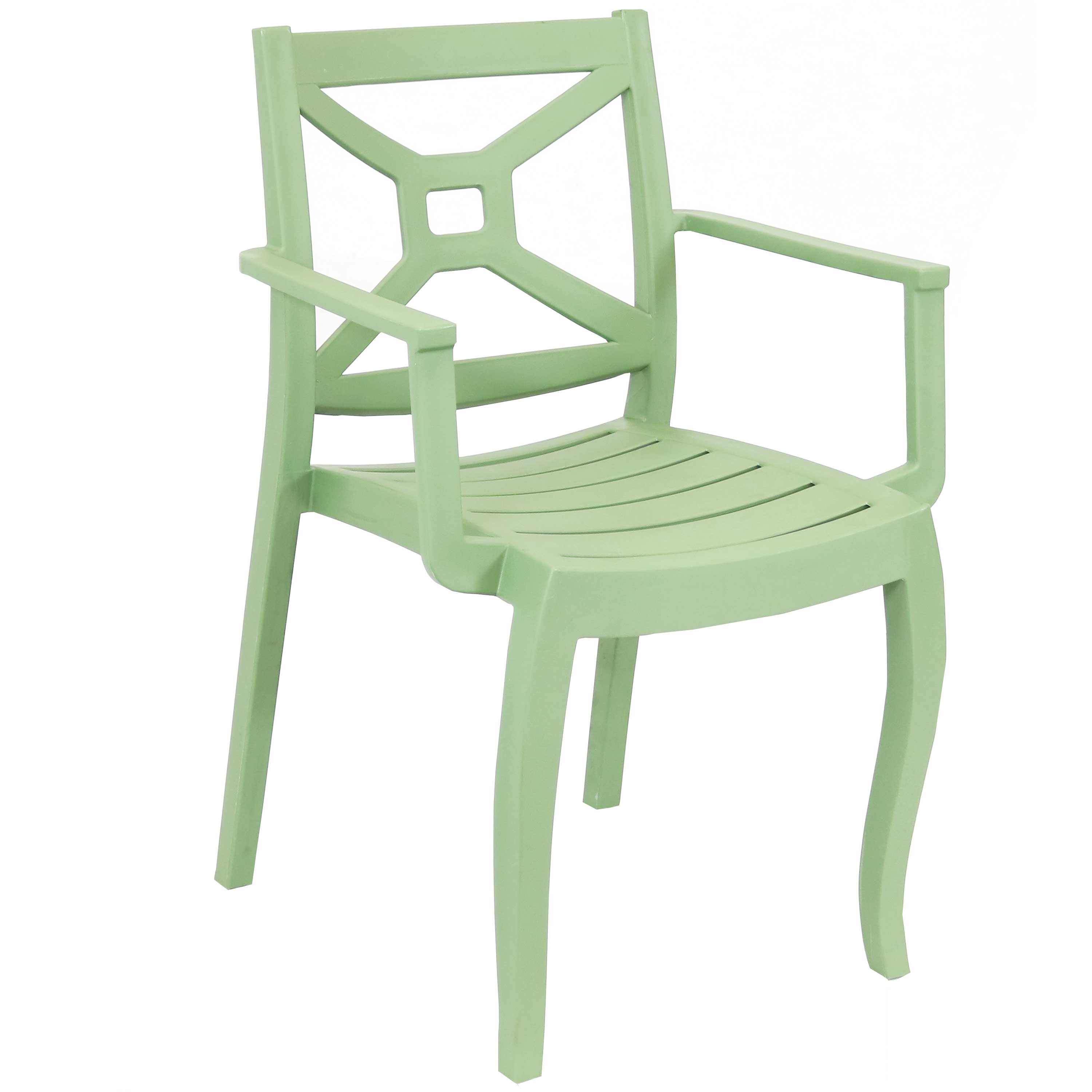 Alt View 5. Sunnydaze - Tristana Plastic Stackable Patio Armchair - Set of 4 - Green.
