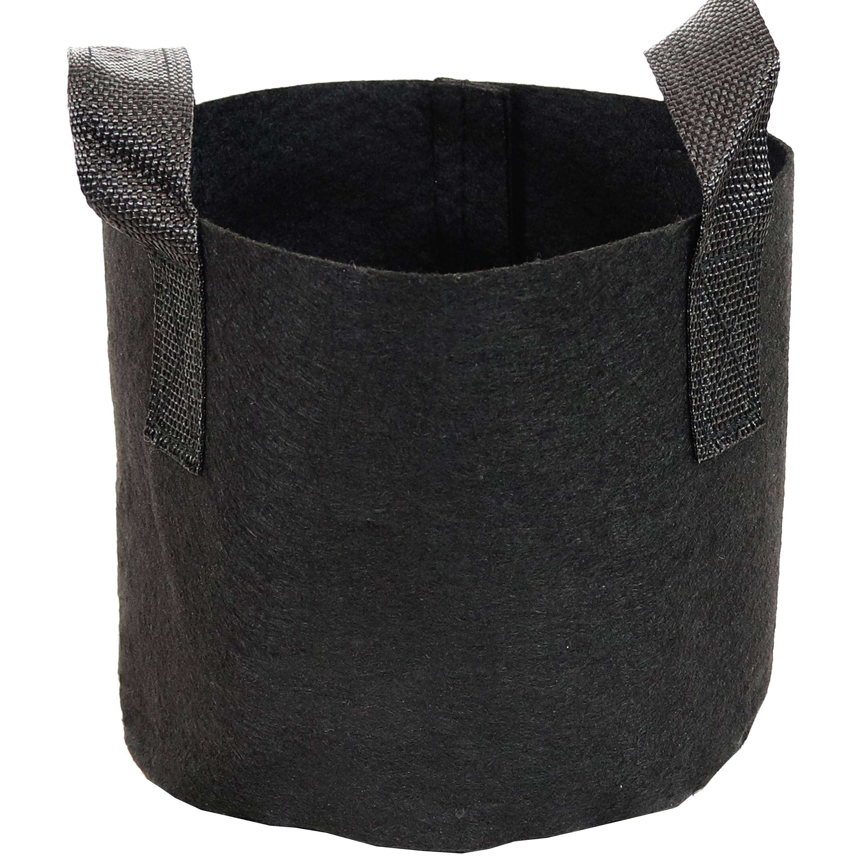 Front. Sunnydaze - Nonwoven Polypropylene Fabric Grow Bag with Handles - 1 gallon - Black.