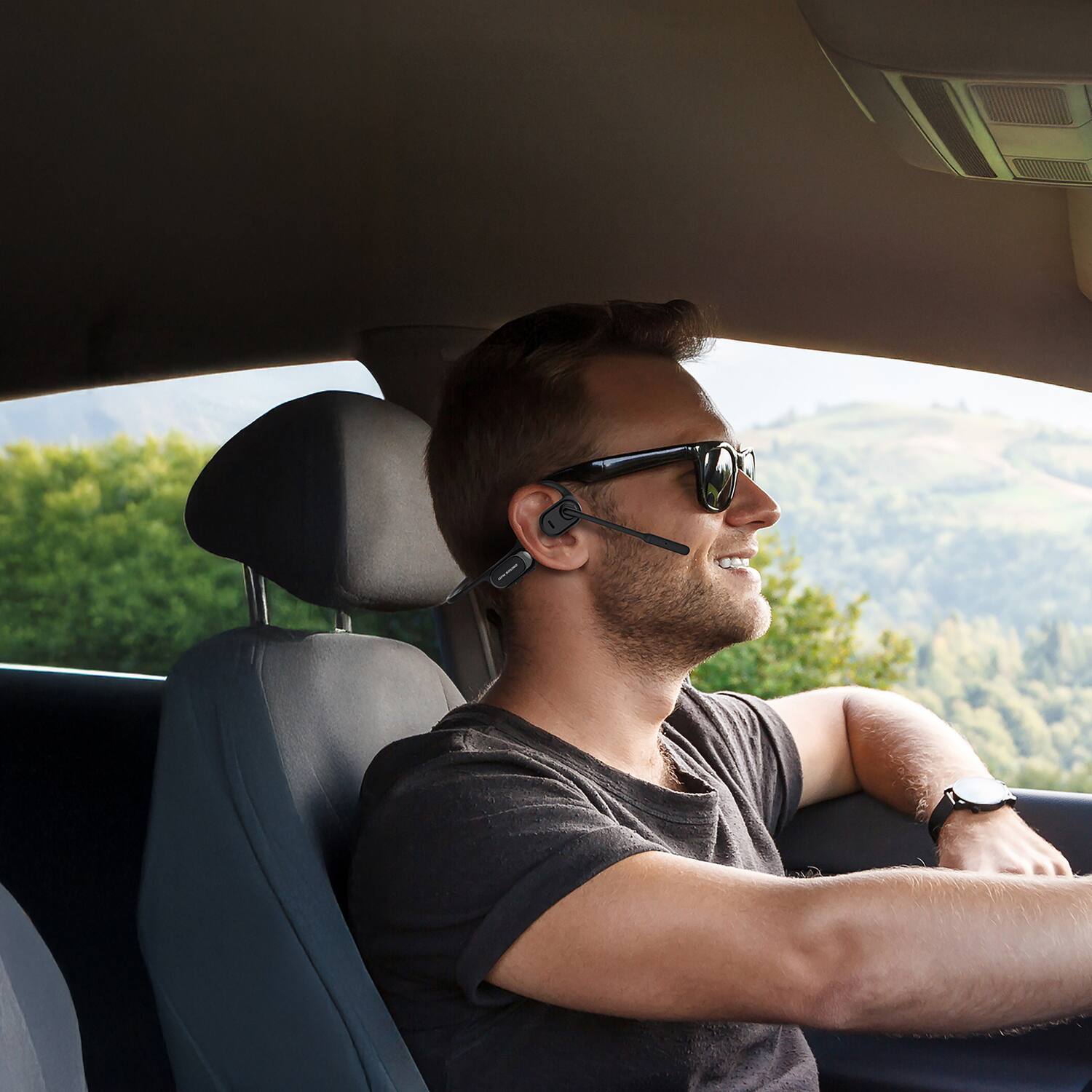 Back. OPN Sound - OPN Sound Chat Pro Open-Ear Wireless Communication Headset With Microphone - Black.