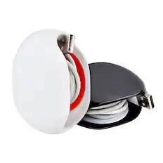 Front. Kitcheniva - Automatic Earphone Cable Winder Cord Organizer White - White.