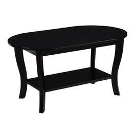 Convenience Concepts - American Heritage Oval Coffee Table with Shelf - Black