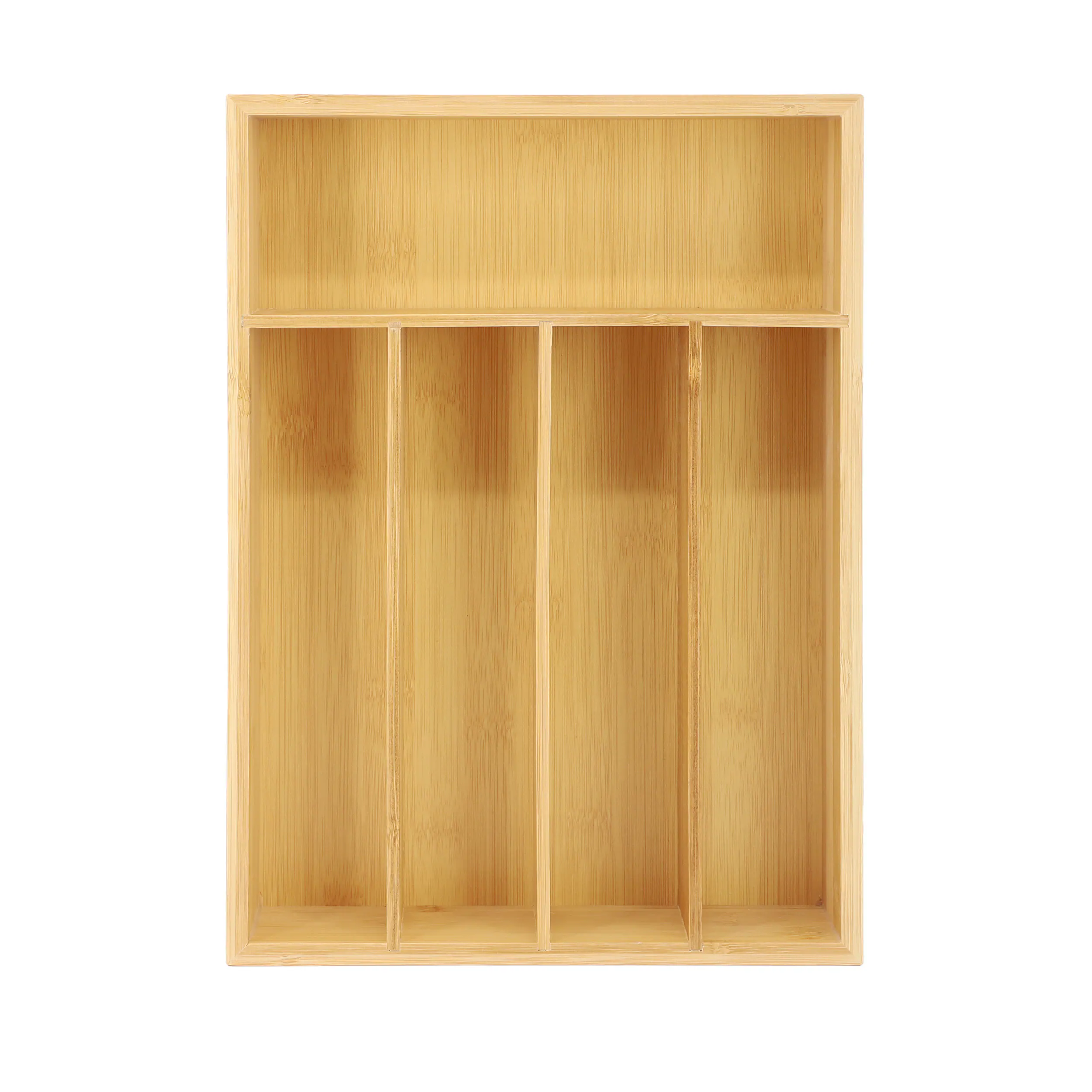 Angle. MegaChef - MegaChef Bamboo 5 Section Drawer Organizer - Brown.