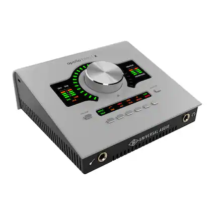 apollo twin | x
UNIVERSAL AUDIO
CH1 CH2
MIC LINE
48V
ALT
FOH
MONO
MUTE
PAD
LVL
MUTE
PREAMP
INPUT
DM
MONITOR
HEADPHONE
LVL
TALK
DMX