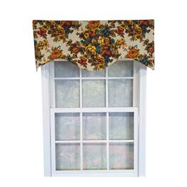 RLF Home - 100% Cotton Bountiful Cornice Fully lined Windows Rod Pocket Valance 50" x 17" - Multi