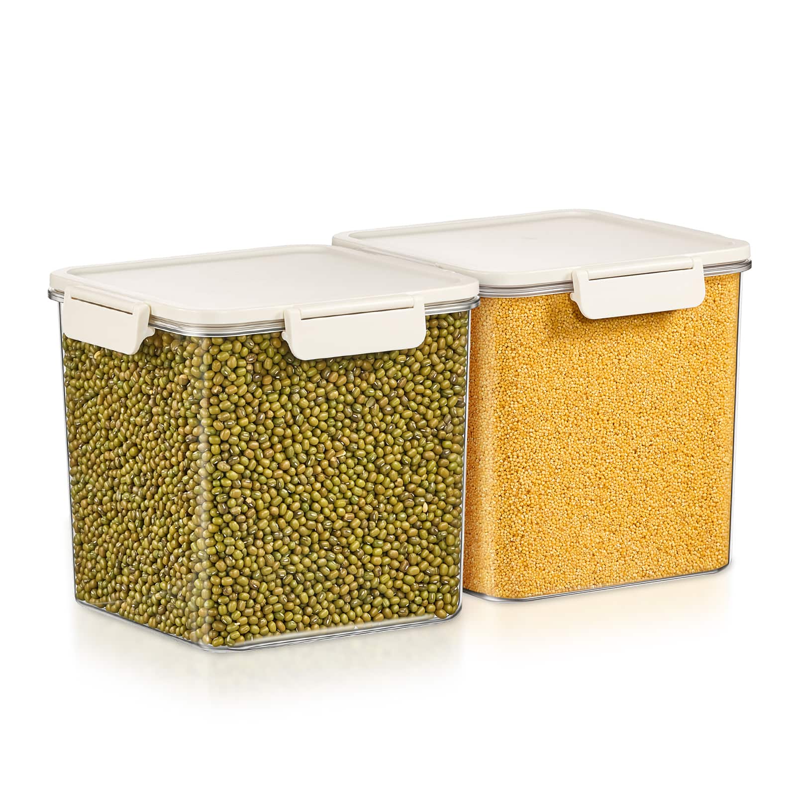 Sorbus - 2 Pack Airtight Food Storage Containers - Stackable Pantry Canisters with Secure Lid for Rice, Cereal - Clear