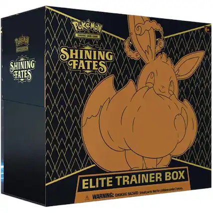 Pokémon Trading Card Game
Shining Fates
Elite Trainer Box
6+
Not for children under 3 years.
Warning: Choking Hazard - Small parts.