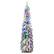 Front. Costway - 5 FT Pre-Lit Slim Christmas Tree Flocked Xmas Decoration 11 Modes 150 LED Lights - Green /White.