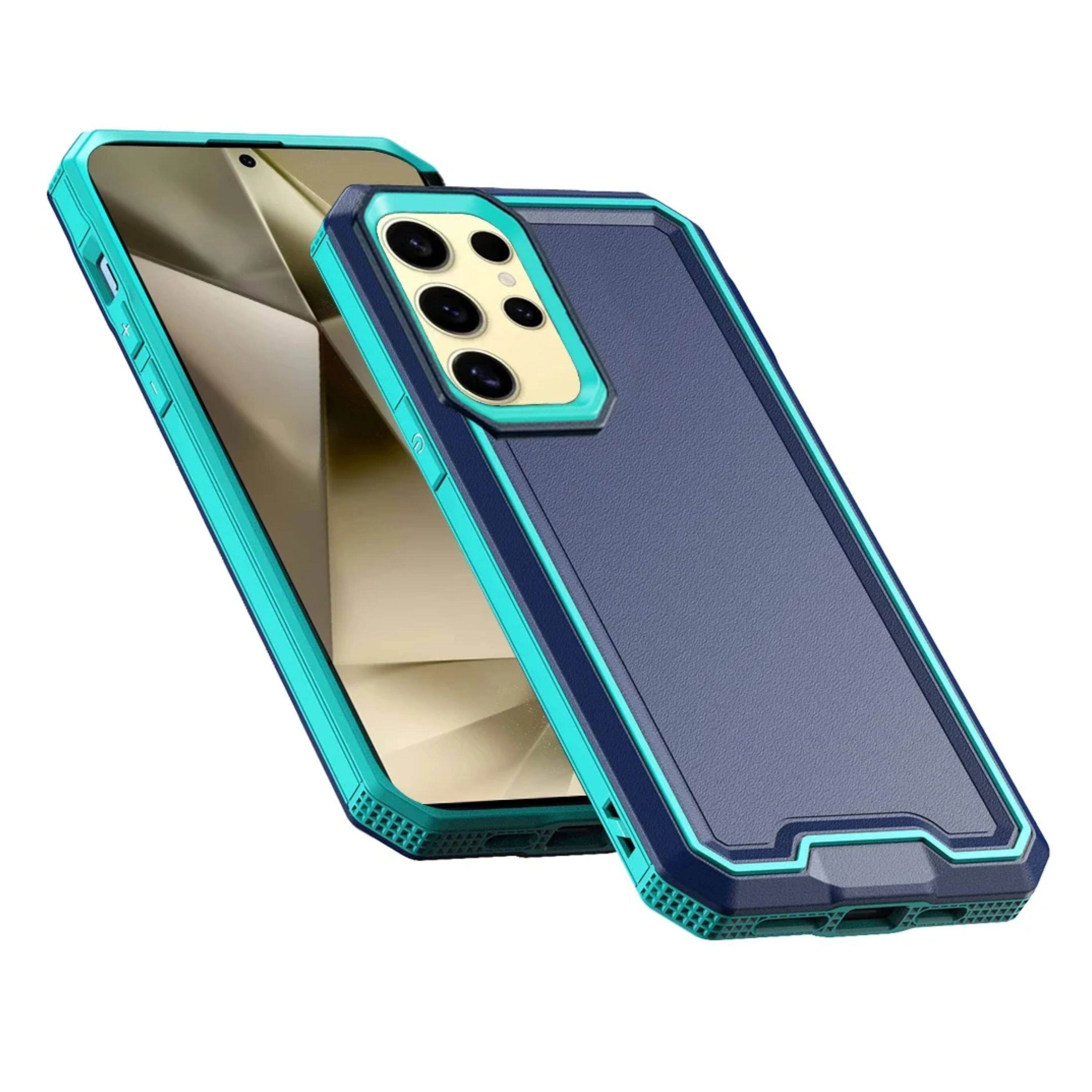Angle. Kitcheniva - Strong Fused Shockproof Phone Case For Samsung Galaxy S24 Blue - Blue.