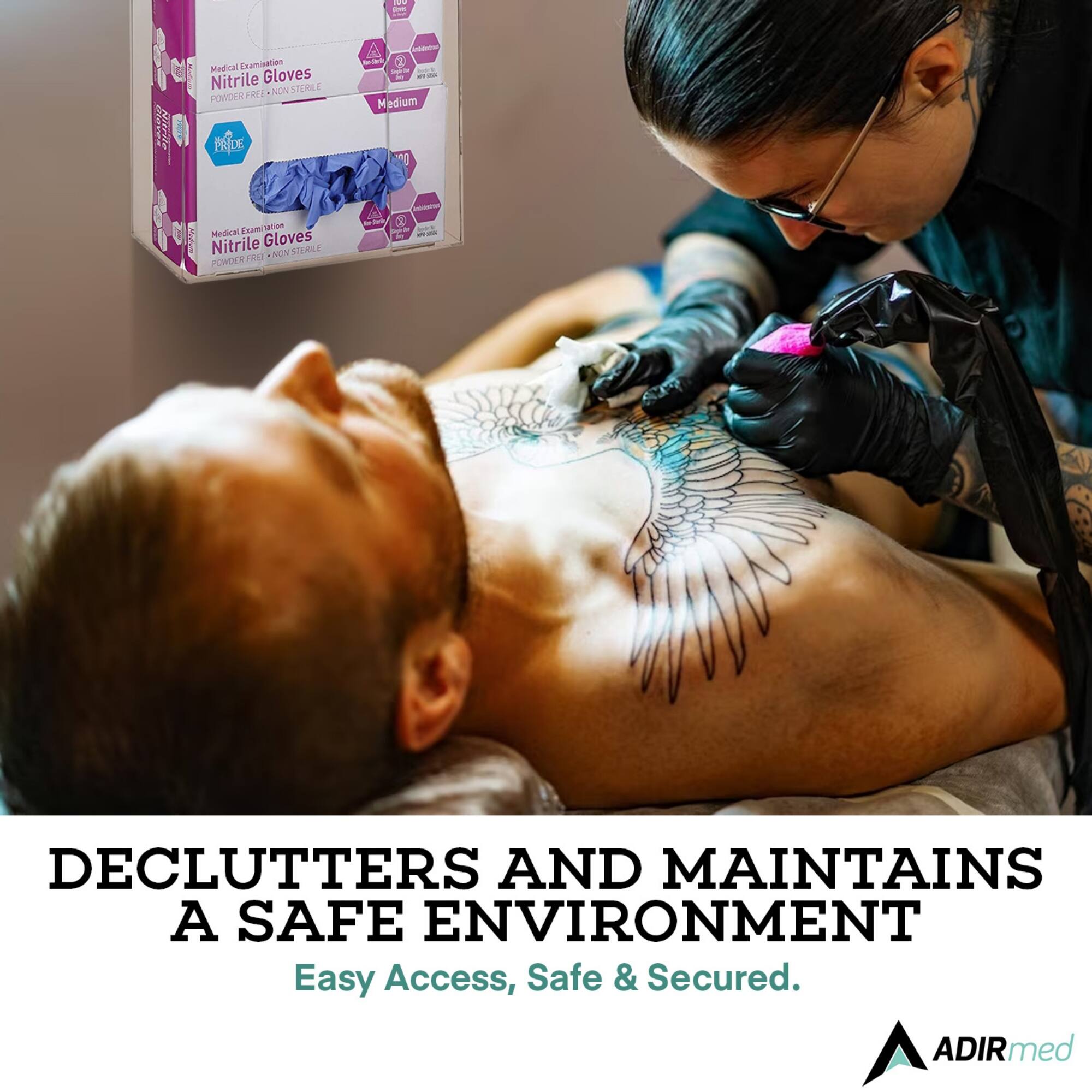 Medical Examination Nitrile Gloves Powder Free Non Sterile Medium

Declutters and maintains a safe environment
Easy Access, Safe & Secured.
ADIRmed