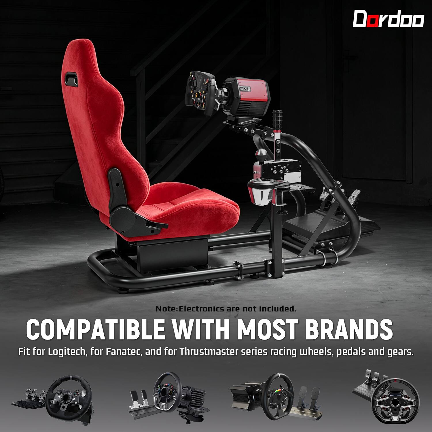 Dardoo Racing Simulator Cockpit with Red Suede Seats, Suitable for ...