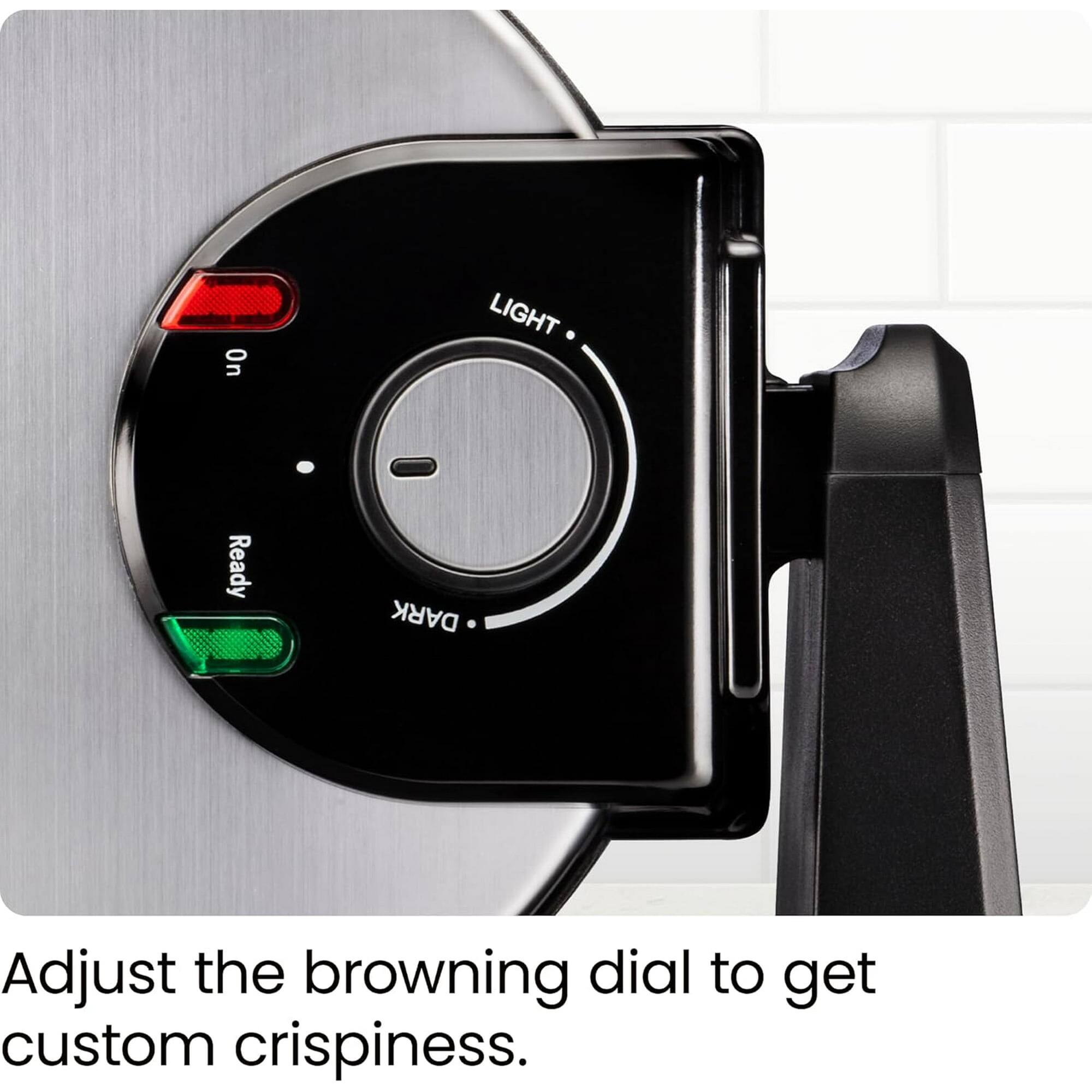 Adjust the browning dial to get custom crispiness.