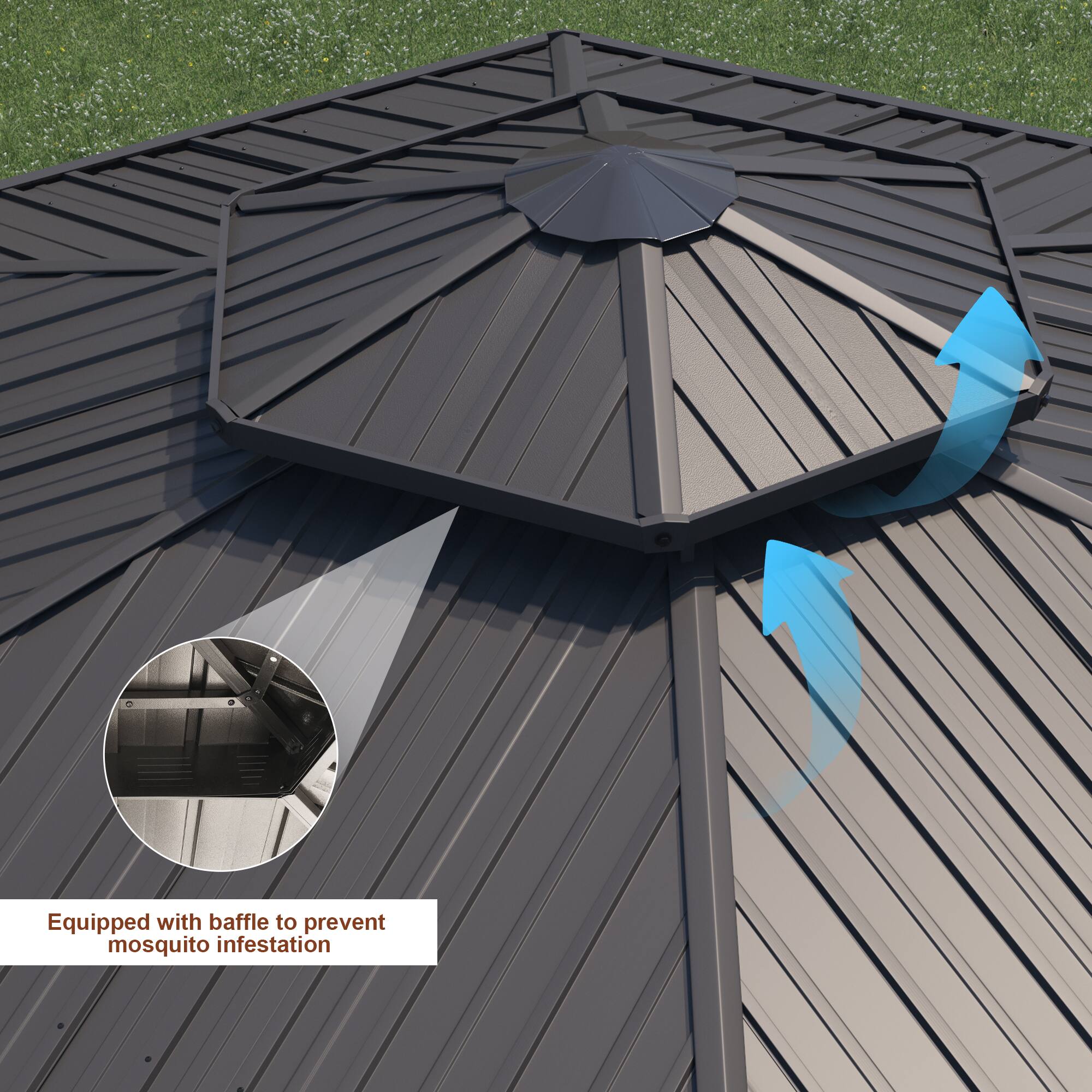 Equipped with baffle to prevent mosquito infestation