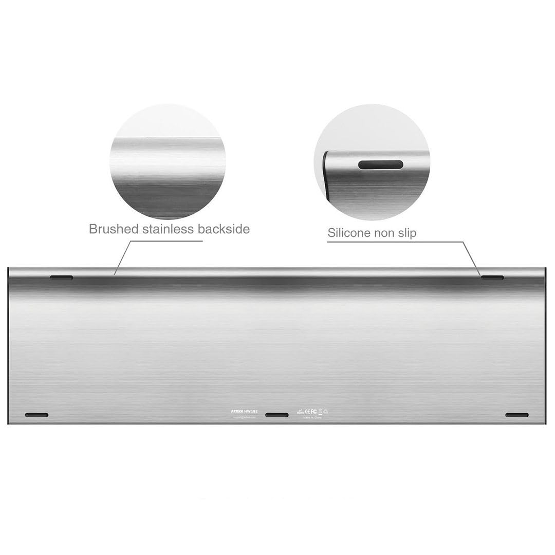 Brushed stainless backside  
Silicone non slip