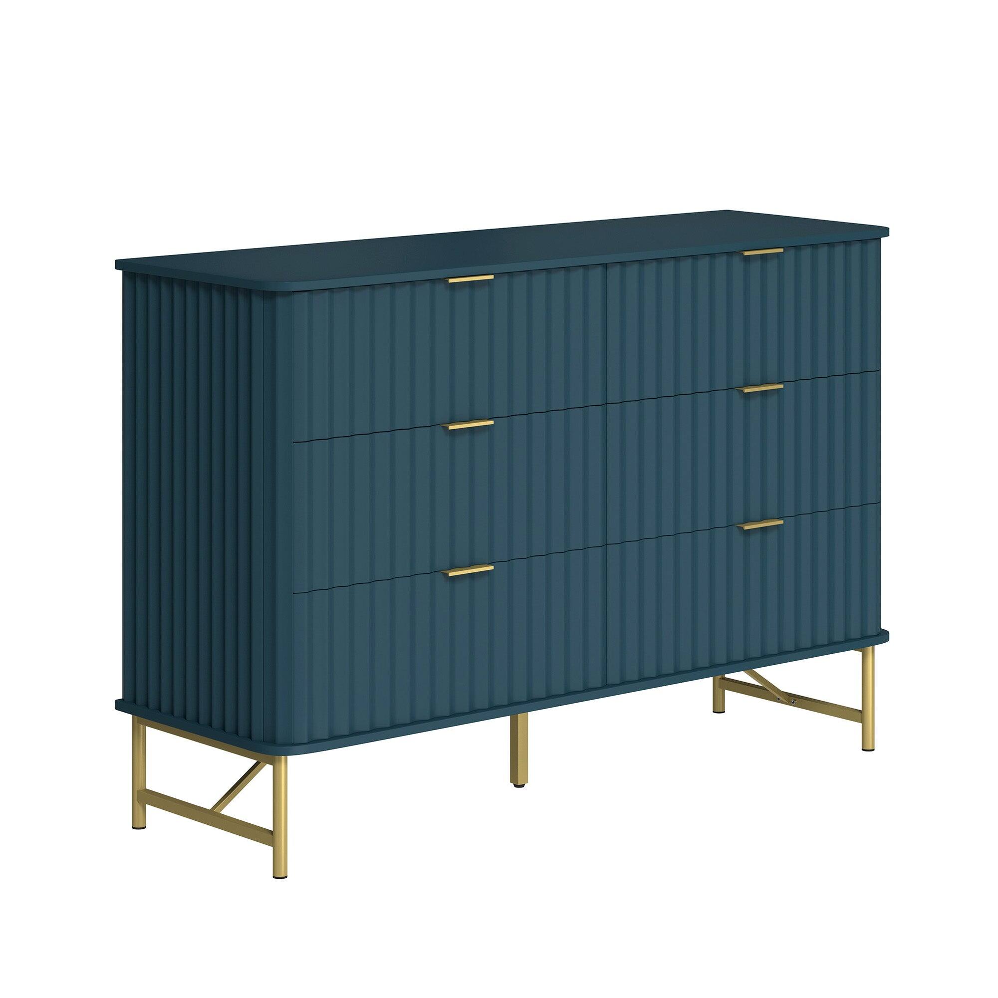 Alt View 1. Boyel Living - Modern 6 Drawer Accent Cabinet with Metal Legs - Green.