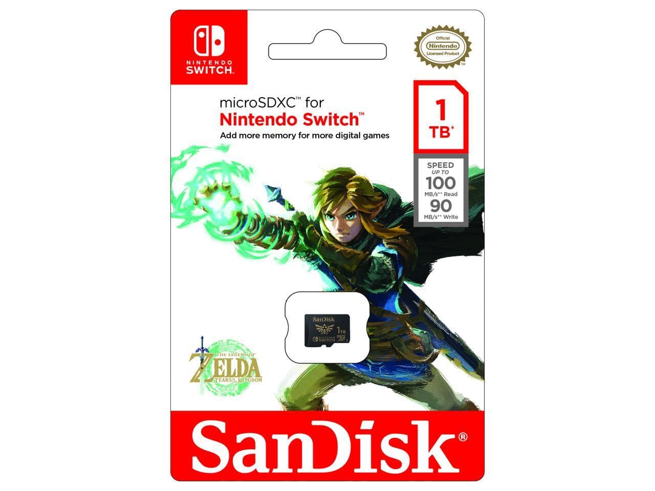 SanDisk 1TB microSDXC UHS I for Nintendo Switch, Speed Up to 100MB