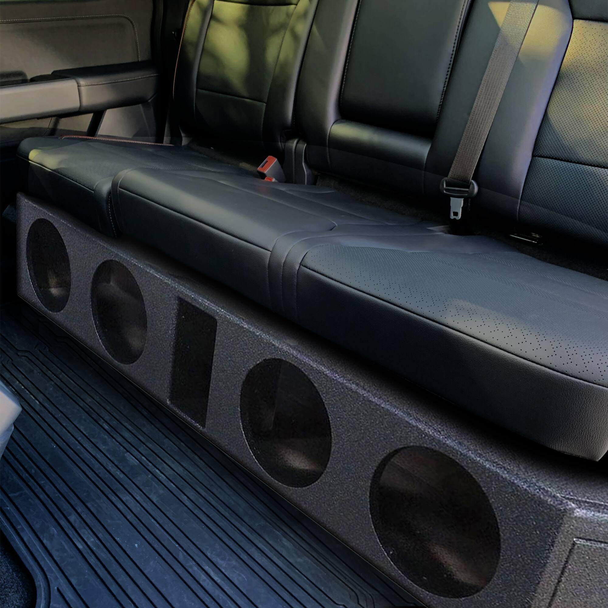 Alt View 2. QPower - QPower Quad 8" Sub Box - Ford F150 SuperCrew 09-25, F250/F350 Super Duty 17-25 - Charcoal Black.