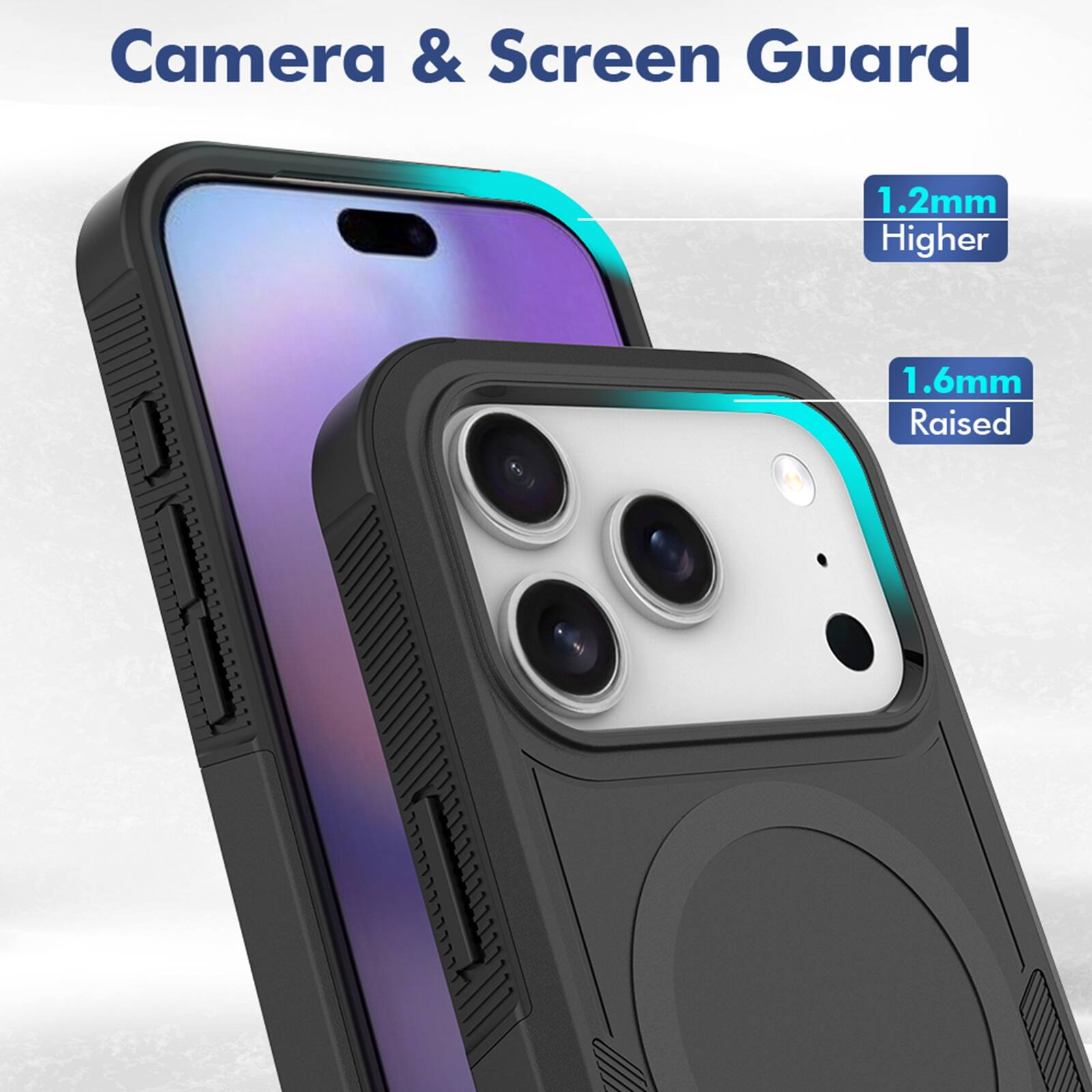 Camera & Screen Guard

1.2mm Higher

1.6mm Raised