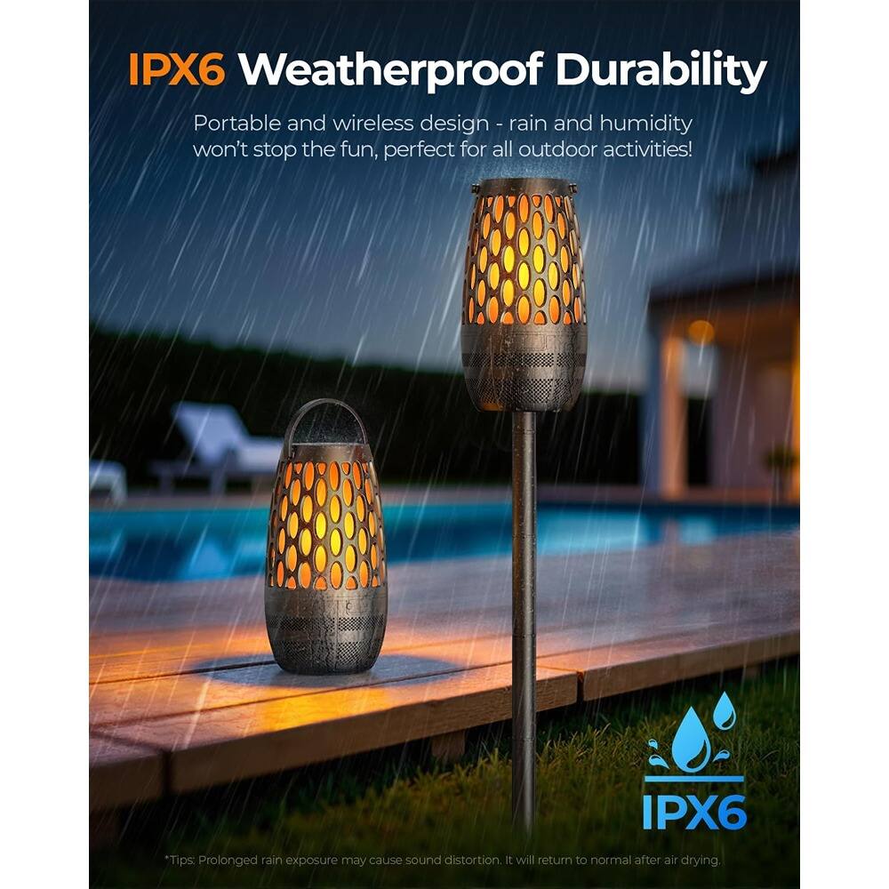 IPX6 Weatherproof Durability

Portable and wireless design - rain and humidity won't stop the fun, perfect for all outdoor activities!

*Tips: Prolonged rain exposure may cause sound distortion. It will return to normal after air drying.