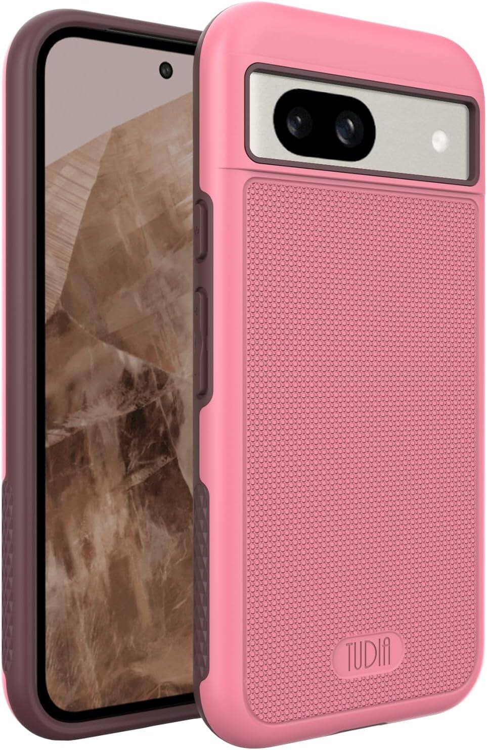 Photos - Case TUDIA - MergeGrip for Google Pixel 8a  Military Grade Phone  - Smokey Pink