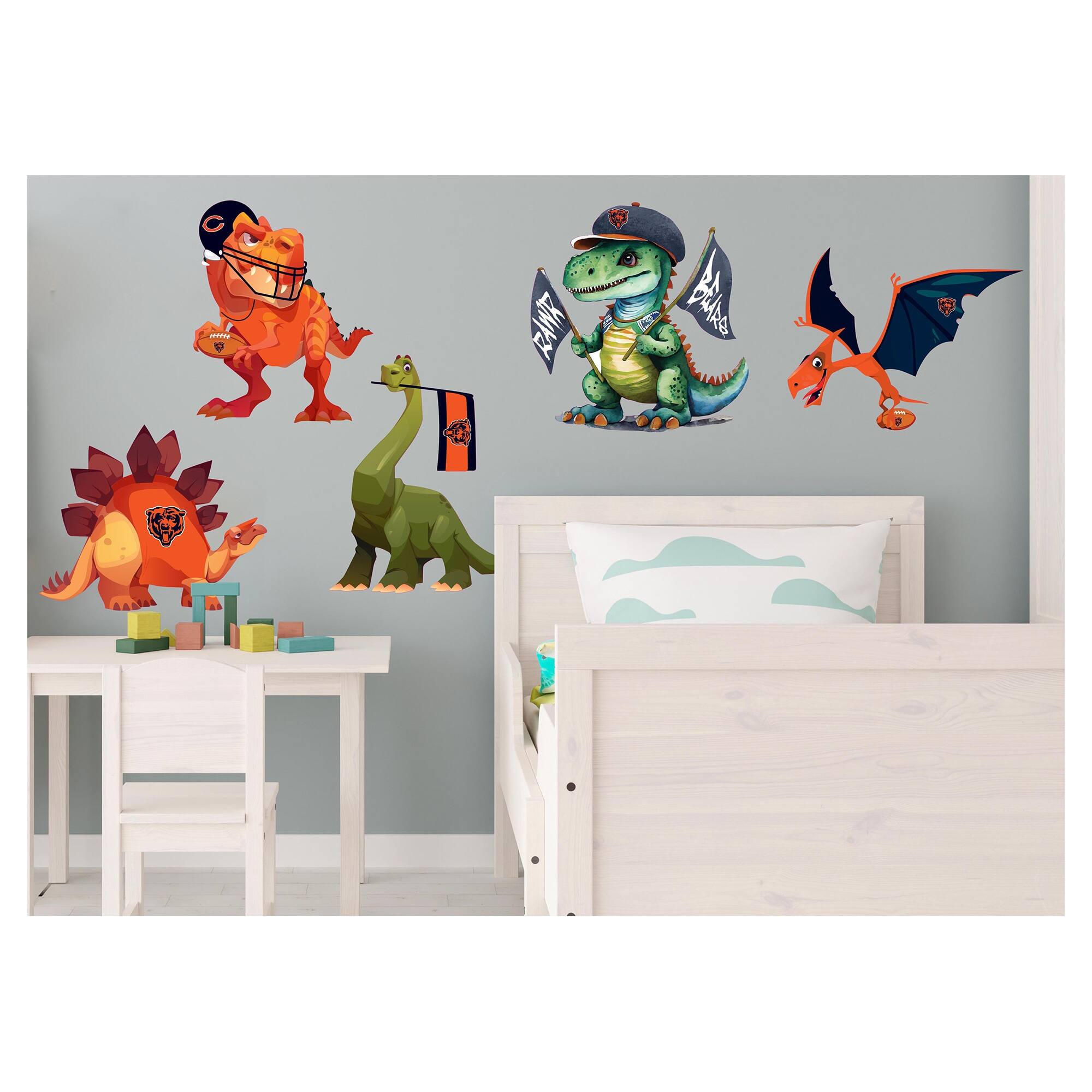 Chicago Bears Dinosaurs Wall Decal Set