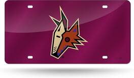 Rico Industries - Arizona Coyotes Logo Mirror Look Acrylic License Plate Laser Tag Auto Tag - Multi