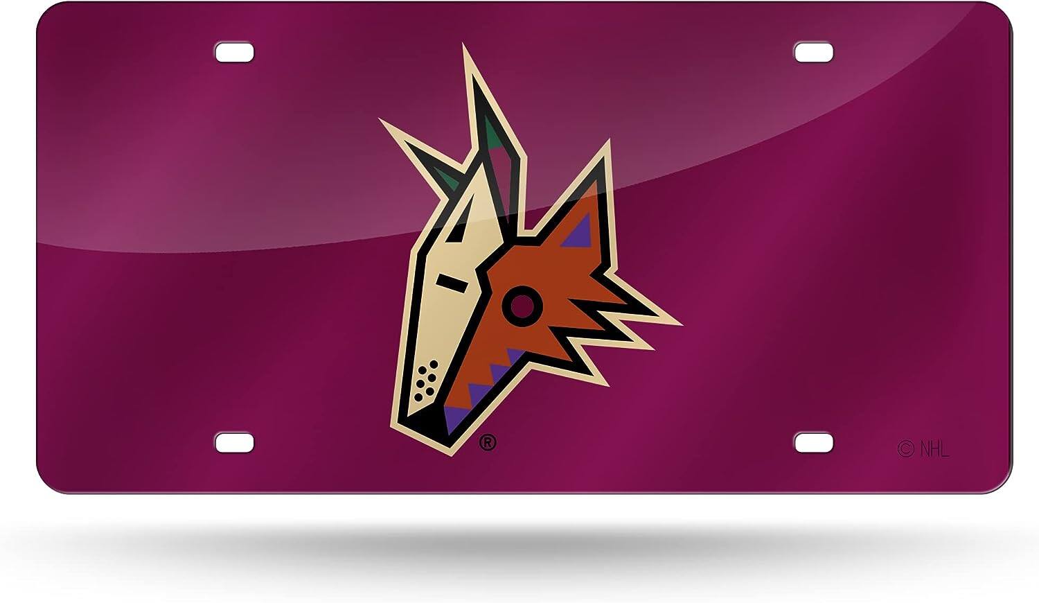 Arizona Coyotes Logo Mirror Look Acrylic License Plate Laser Tag Auto Tag