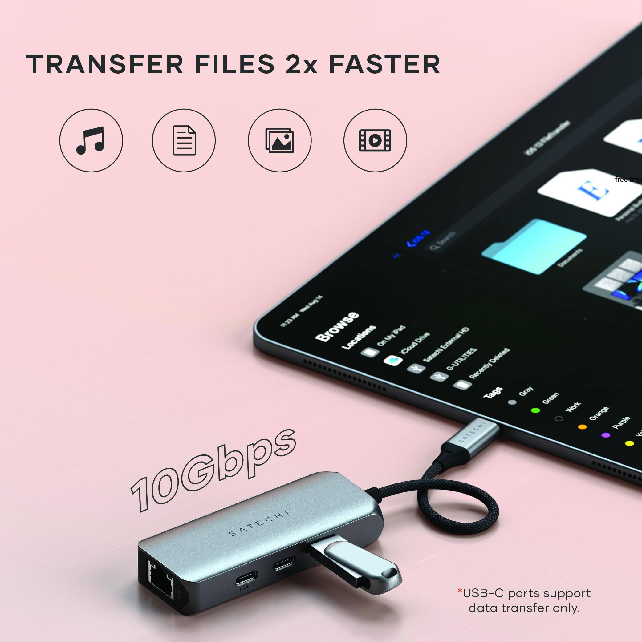 TRANSFER FILES 2x FASTER

10Gbps

*USB-C ports support data transfer only.