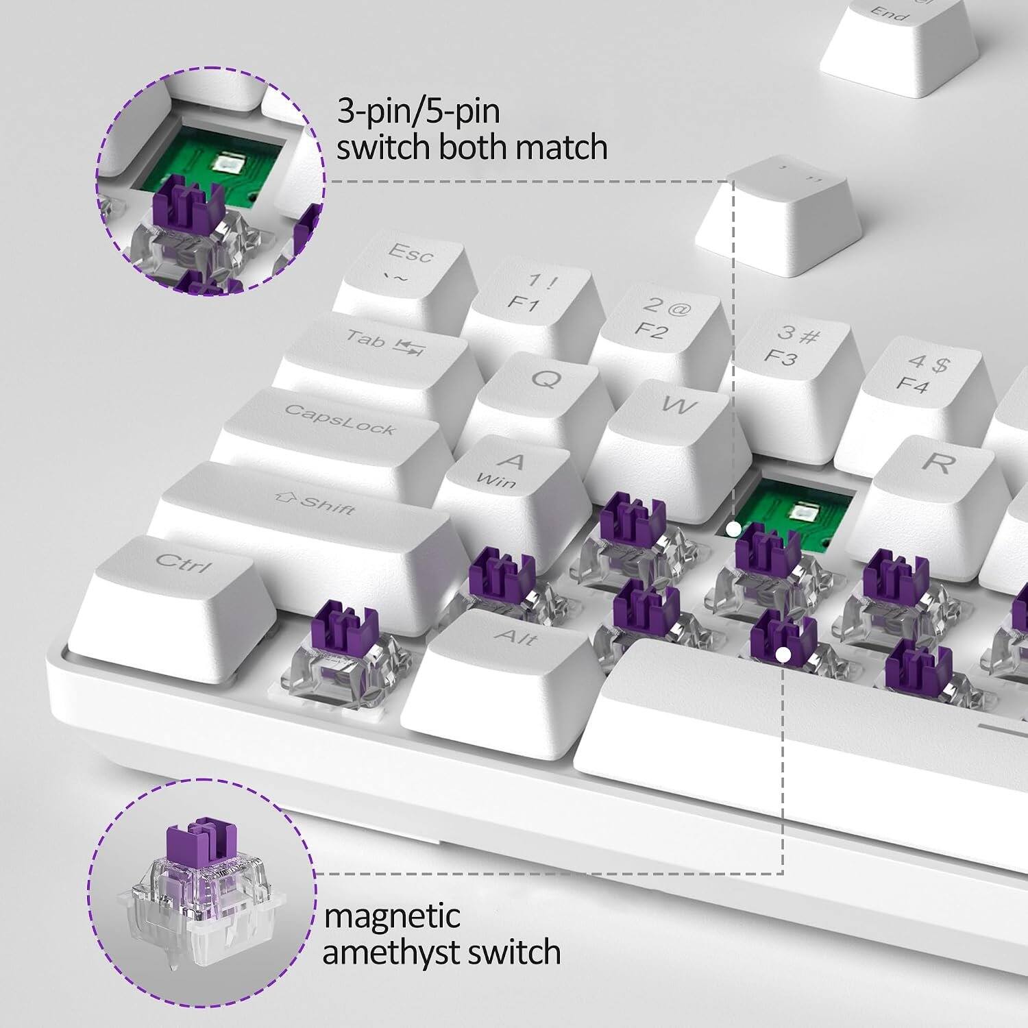 MageGee MK BOX Rapid Trigger Magnetic Switch Keyboard 68 Key Wired Hall ...