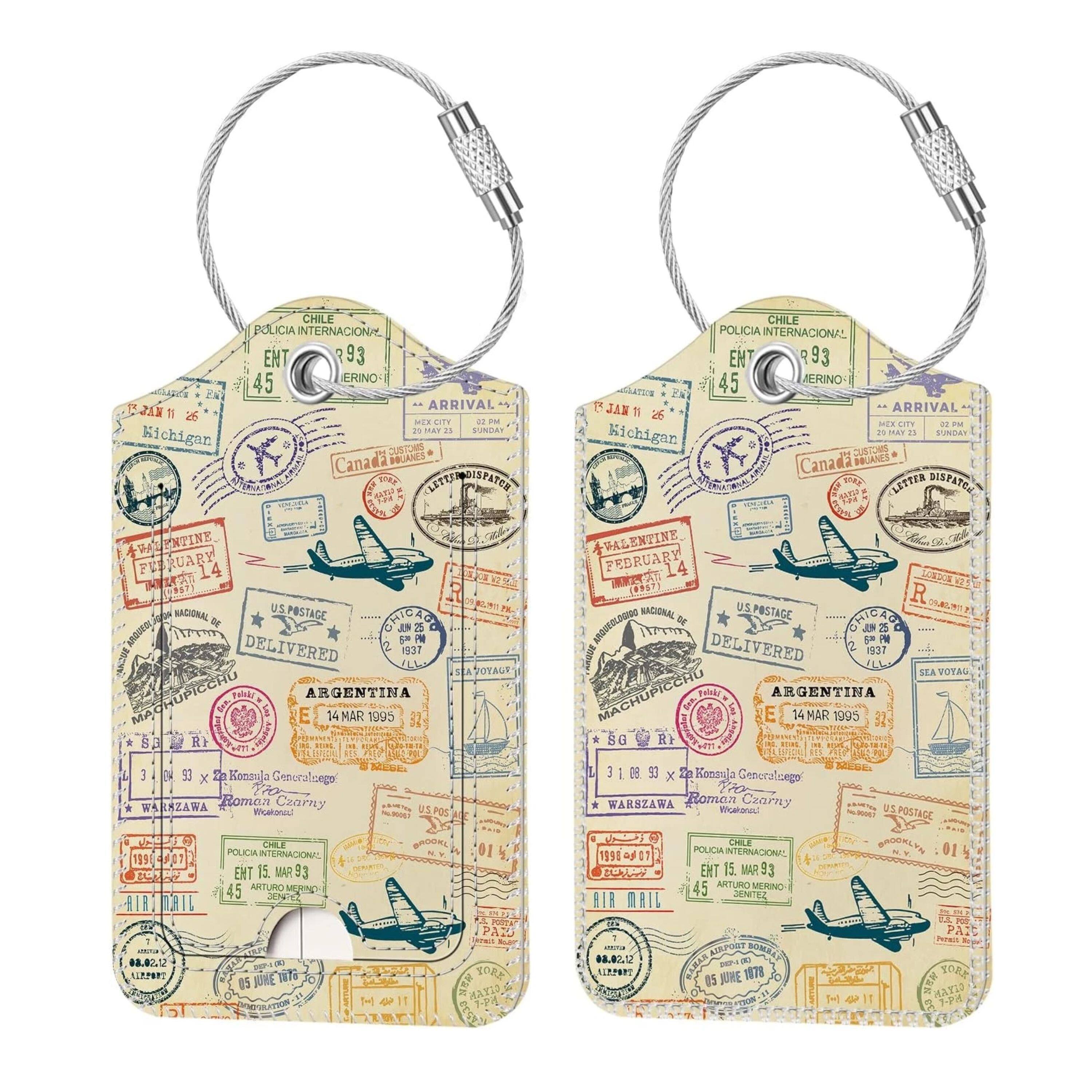 Kitcheniva - Luggage Tags For Travel Bag Suitcase With Loop & Privacy Cover ID Label Pack Of 2 - Postmark price history on PriceWatchPro
