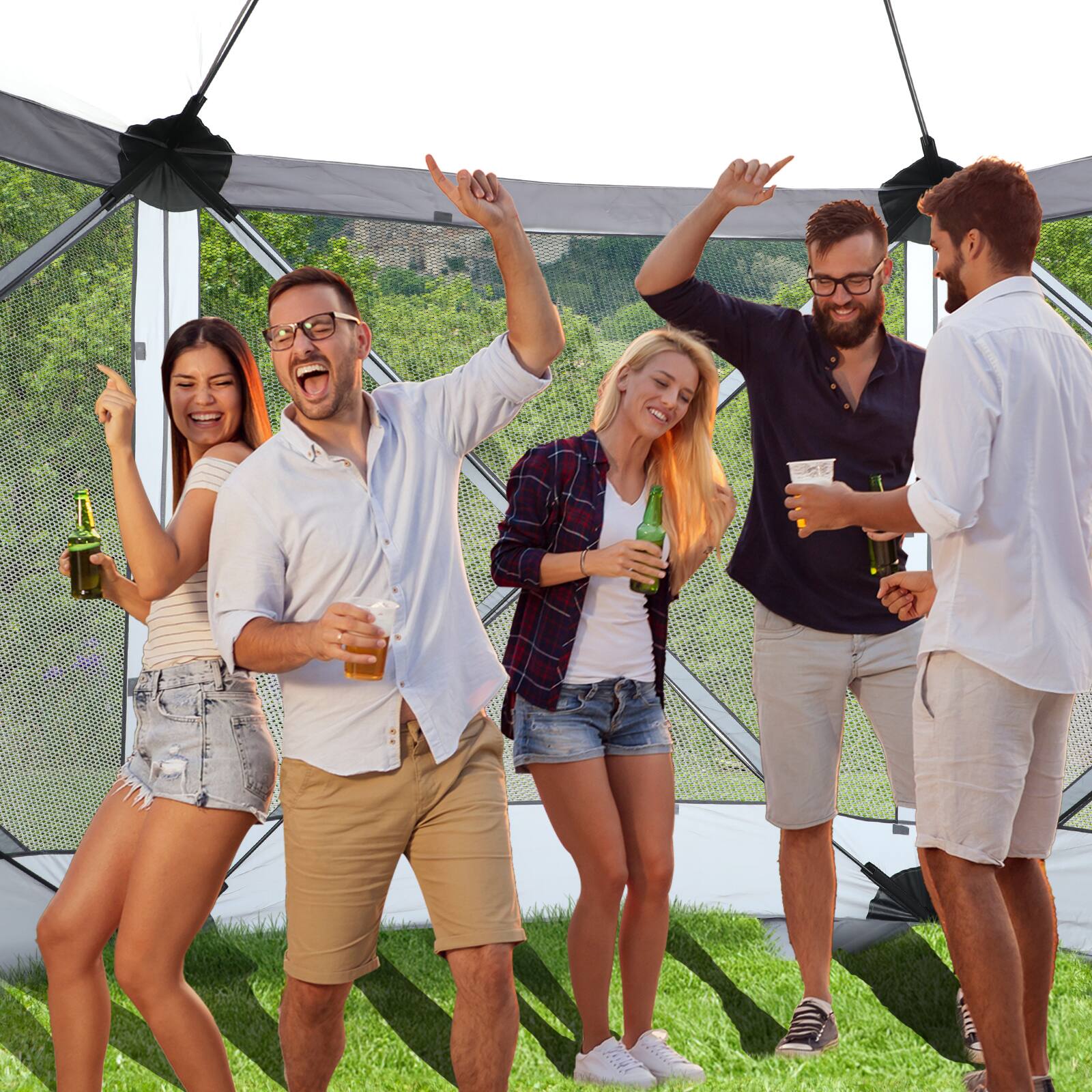 Alt View 1. Winado - 12x12ft Instant Pop-Up Screen Tent - Outdoor Gazebo Canopy with Mosquito Netting & Carrying Bag Pavilion Tent for Patio.