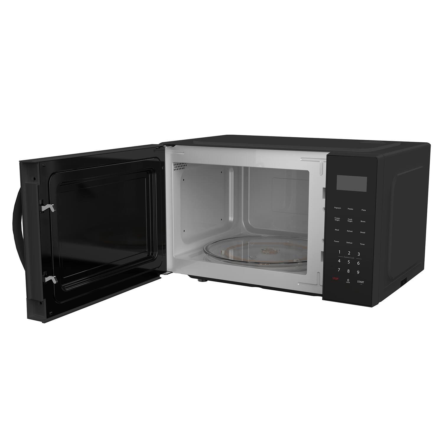 Alt View 3. Frigidaire - 0.9 Cu Ft 900W Countertop Microwave, Glass Turntable - Black.