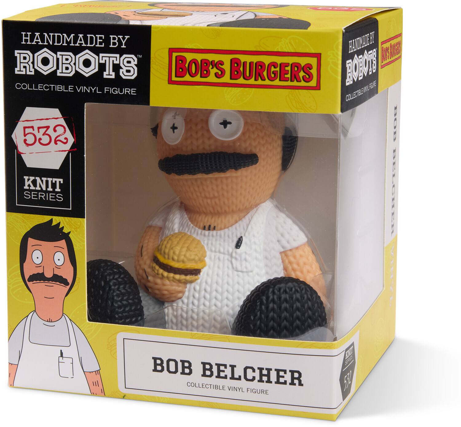 HANDMADE BY ROBOTS BOB'S BURGERS COLLECTIBLE VINYL FIGURE 532 KNIT SERIES BOB BELCHER COLLECTIBLE VINYL FIGURE