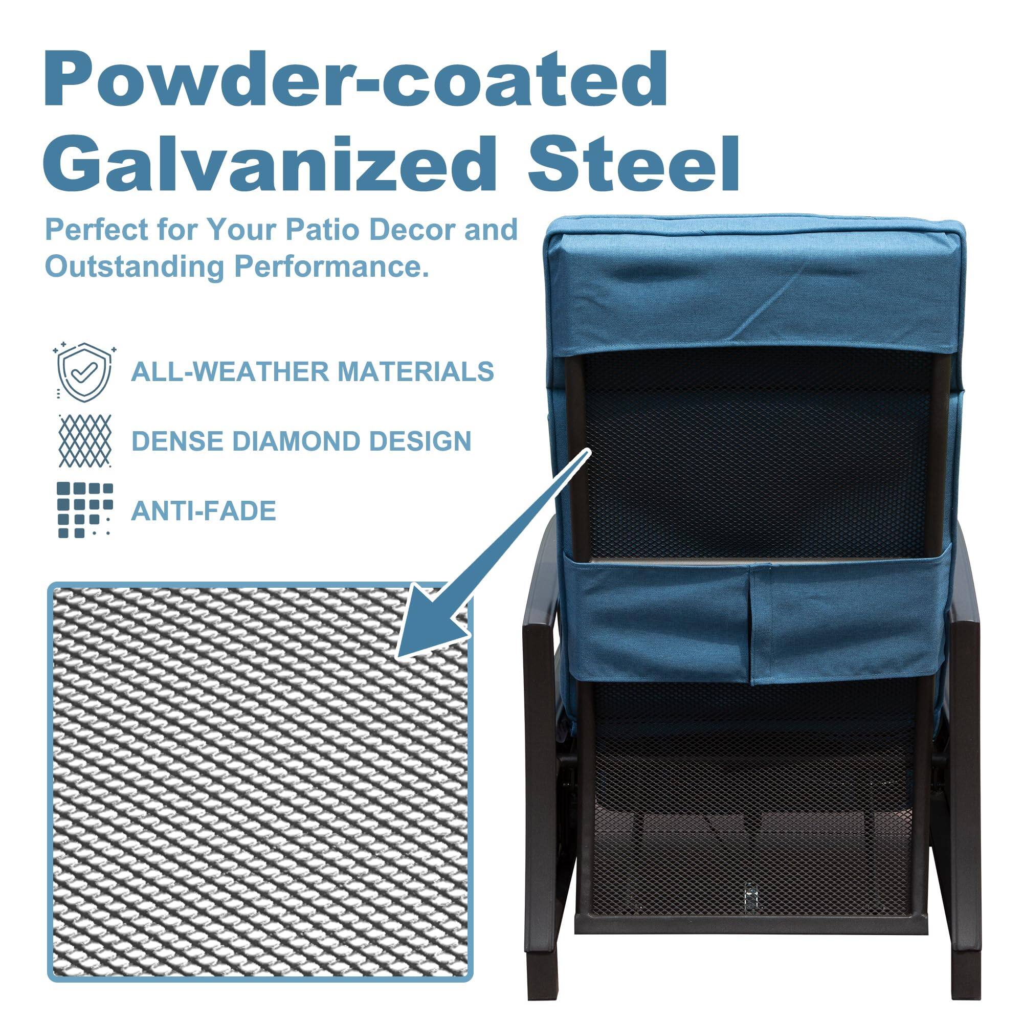 Powder-coated Galvanized Steel  
Perfect for Your Patio Decor and Outstanding Performance.  

- ALL-WEATHER MATERIALS  
- DENSE DIAMOND DESIGN  
- ANTI-FADE