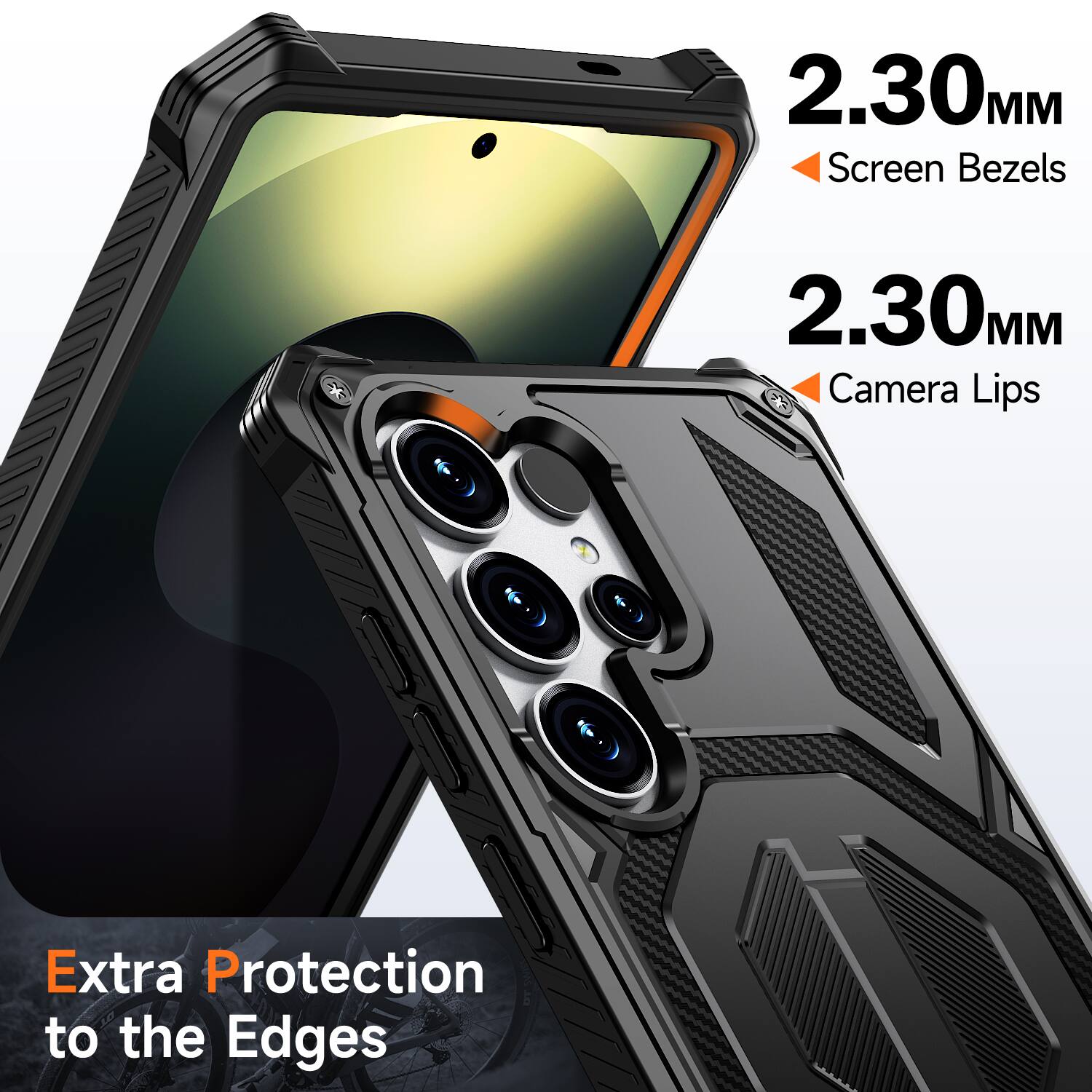 2.30MM Screen Bezels  
2.30MM Camera Lips  
Extra Protection to the Edges
