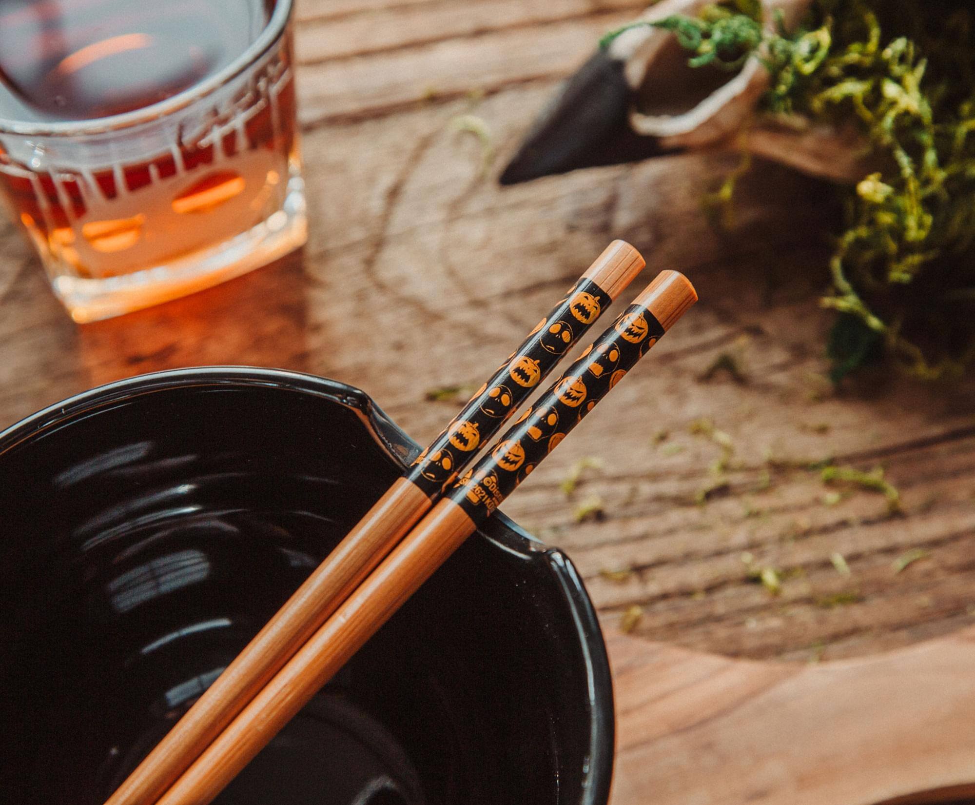 Alt View 2. Disney - Disney Nightmare Before Christmas Scary Jack 20-Ounce Ramen Bowl With Chopsticks - Black.