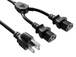 Cable Leader - Computer Power Cord Splitter, NEMA 5-15P to Dual IEC C13 Y-Cable, 16 AWG 13A 125V for PC, Monitor, Printer, Server - Black