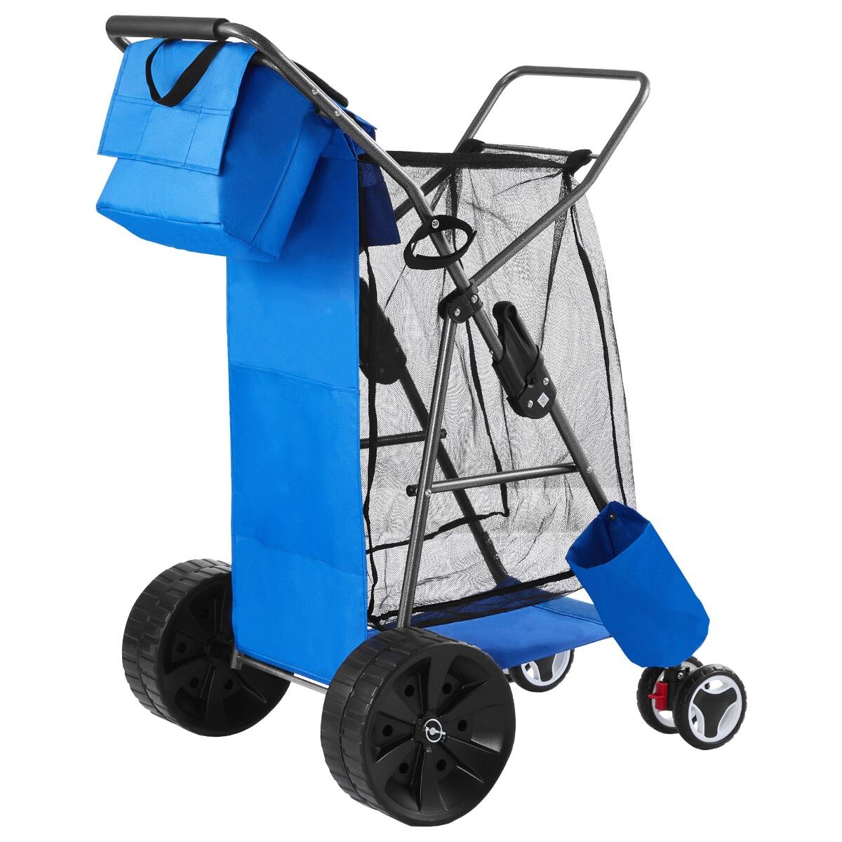 Alt View 3. Ropilly - Ropilly Beach Cart with Large Wheels for Sand, Folding Steel Beach Wagon, 165 lb Capacity with Cooler Bag - Multi.