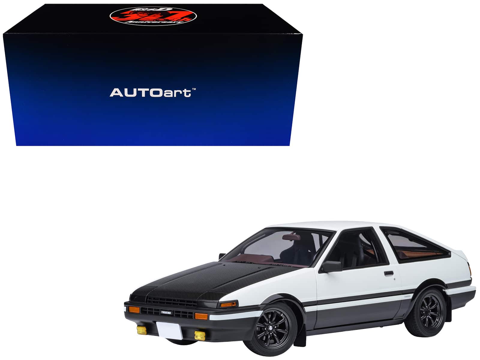 Autoart - 1/18 Toyota Sprinter Trueno AE86 RHD Project D Final White Carbon Hood Initial D 30th Anniversary - Multicolor