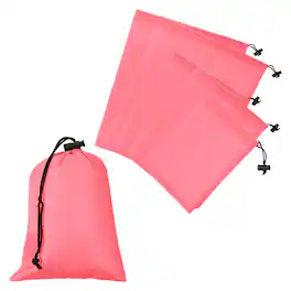 Unique Bargains - Drawstring Bag with Toggle, Stuff Sack Waterproof Travel Storage Cinch Pouch, 3 Size & 6pcs - Fits Gym/Travel/Hiking - Pink