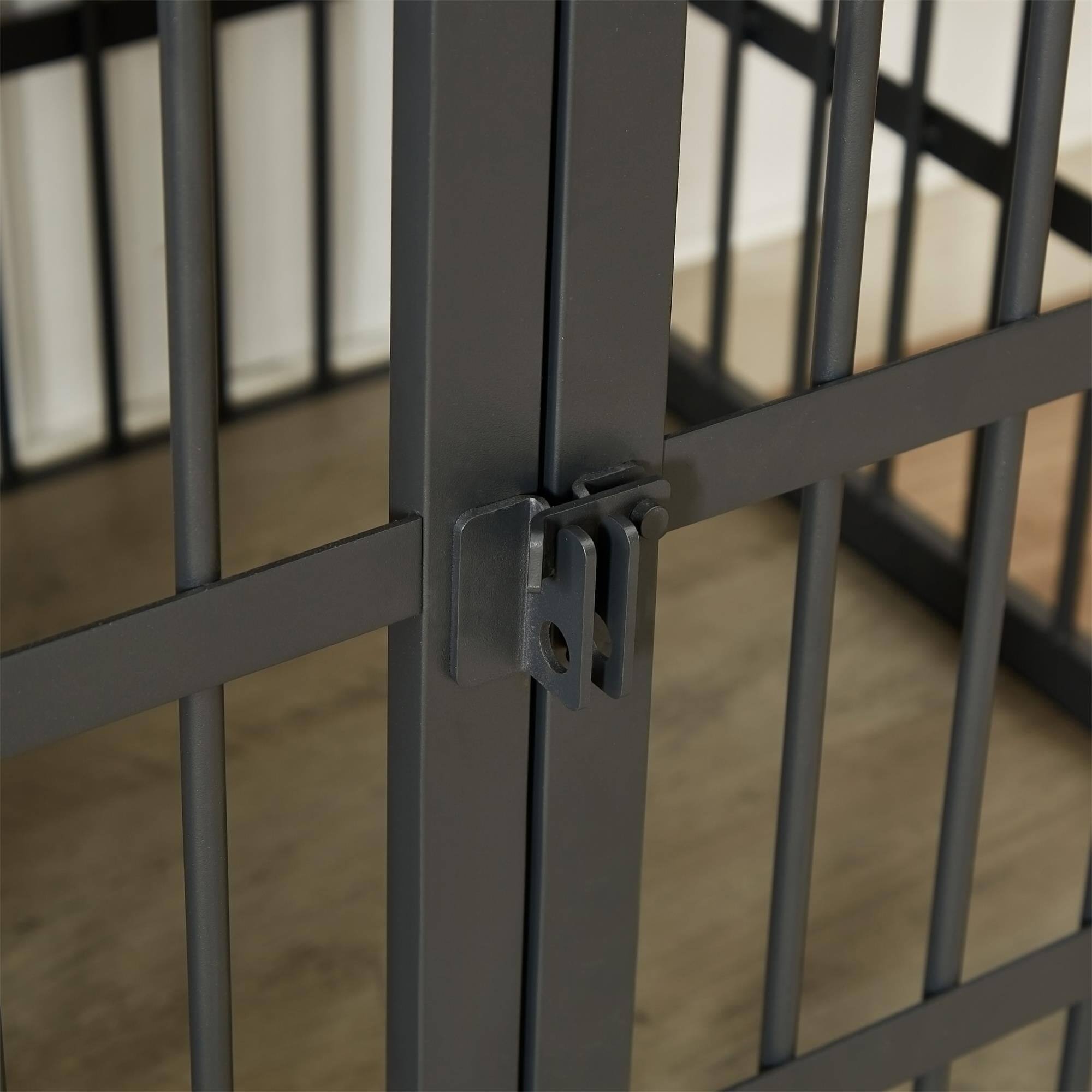 Alt View 2. Pefilos - 43" Heavy Duty Dog Crate for Small Dogs, Furniture Style Dog House with Wheels, Dog Cage with Side Openings.