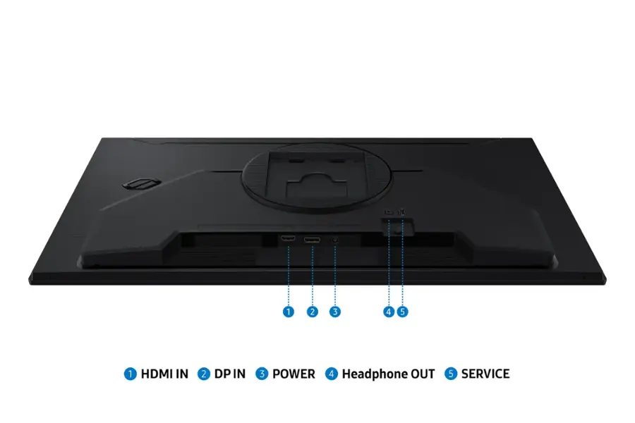 Samsung odyssey g40h priključki hdmi displayport slušalke in napajanje
