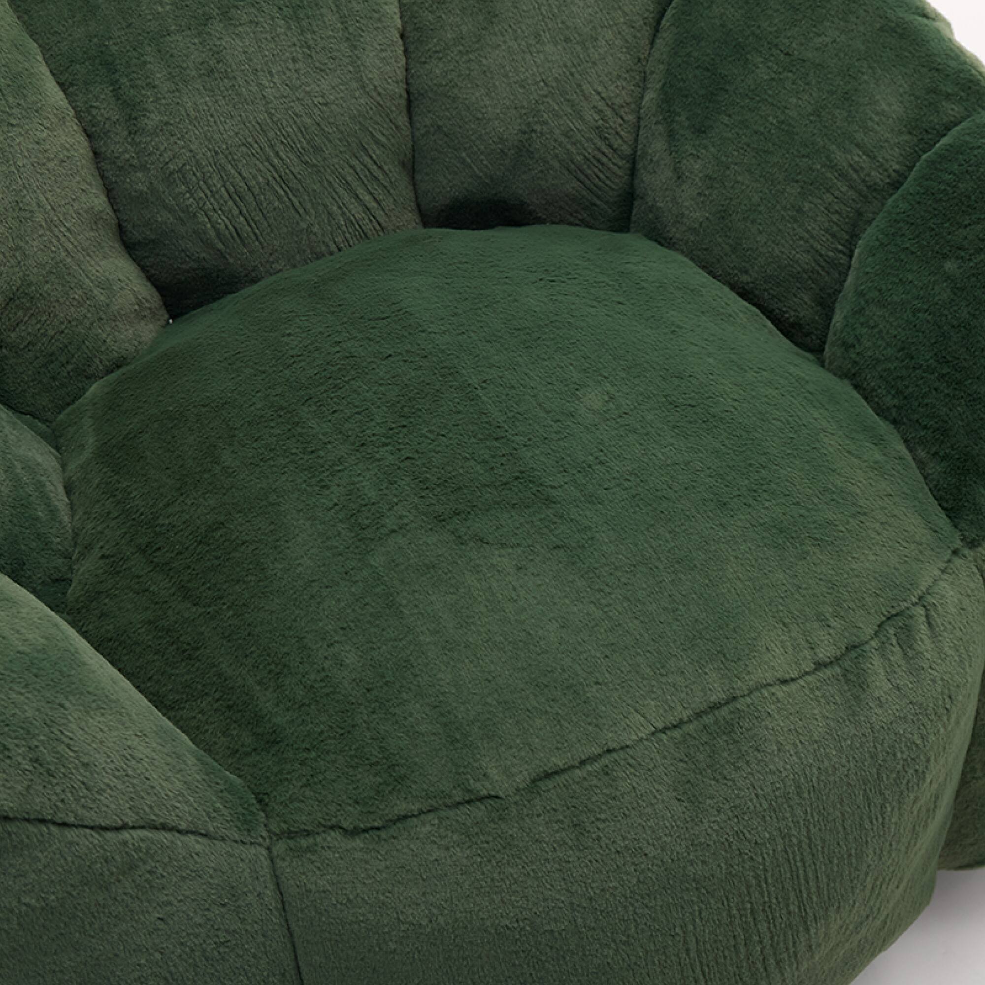 Alt View 1. GOODSILO - Lotus Style Compression Sofa Bean Bag Chair with Pull Ring for Easy Mobility and No Assembly Required - Green.