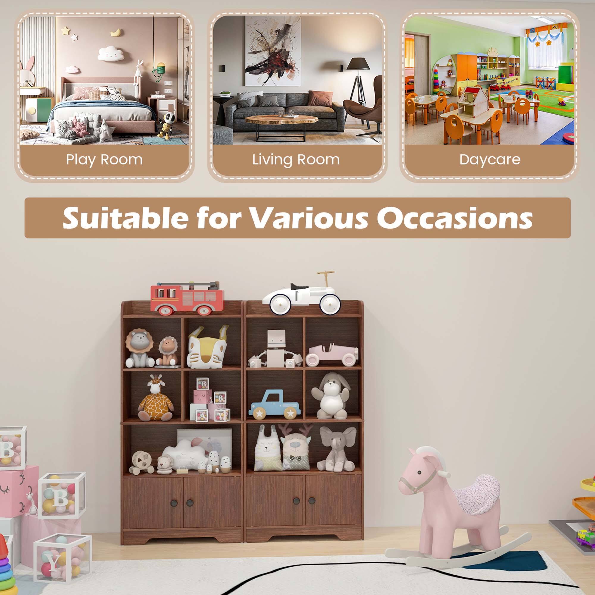 The text on the image is grouped and corrected as follows:
"Suitable for Various Occasions: Play Room, Living Room, Daycare."