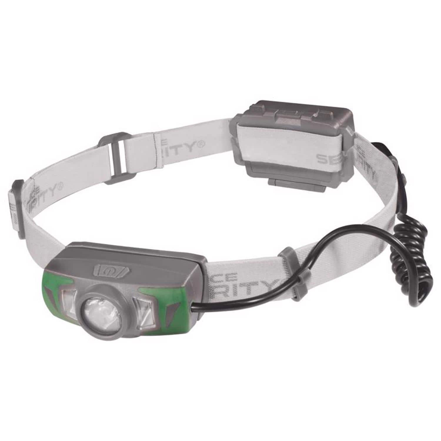 Police Security - 550 lm Gray/Green LED Head Lamp AAA Battery