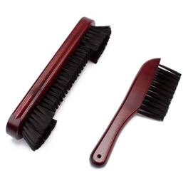 GSE Games & Sports Expert - GSE 2-Piece Solid Wood Billiard Pool Table Brush and Rail Brush Set, Pool Table Accessory - Mahogany