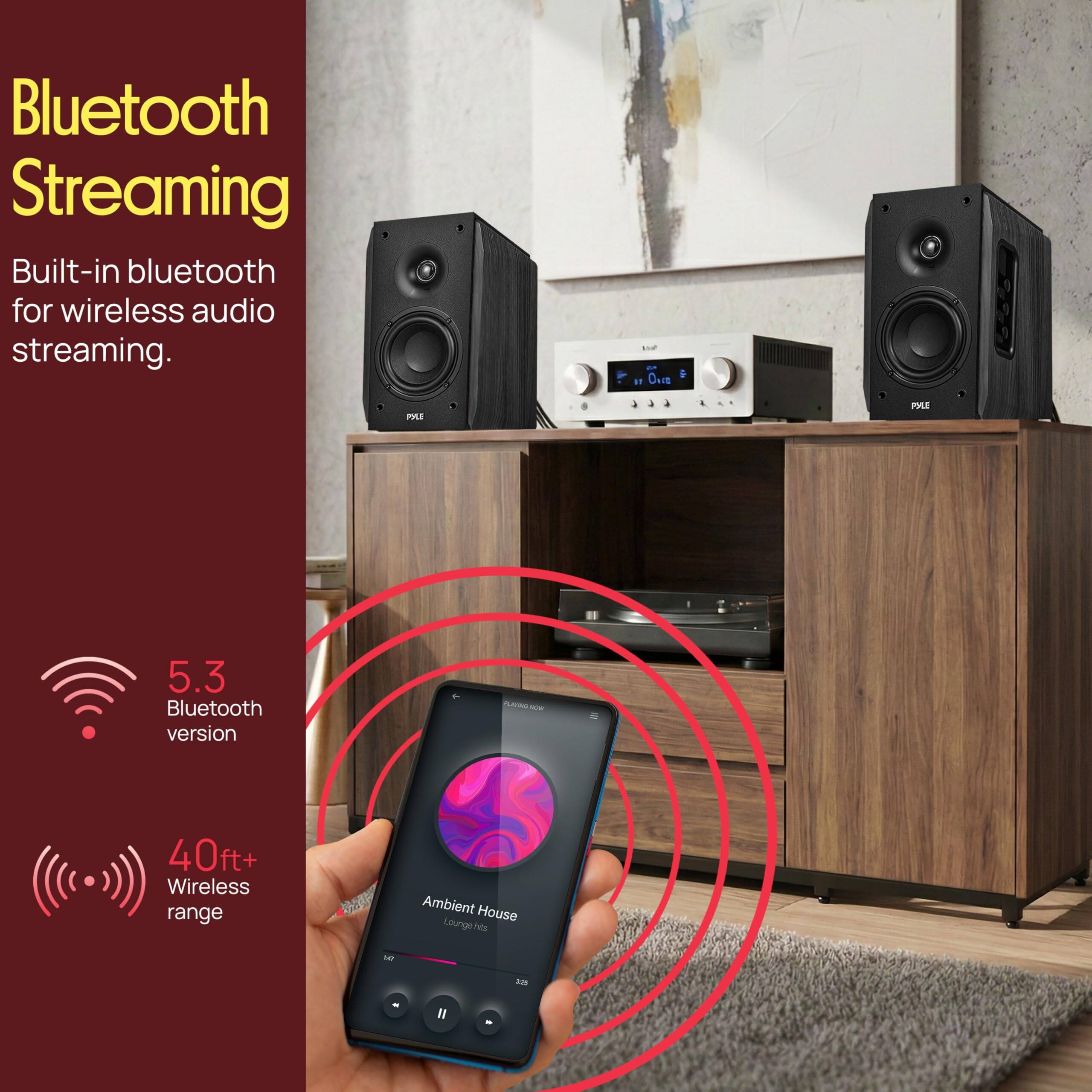 Bluetooth Streaming  
Built-in bluetooth for wireless audio streaming.

- 5.3 Bluetooth version
- 40ft+ Wireless range

Ambient House Lounge Hits