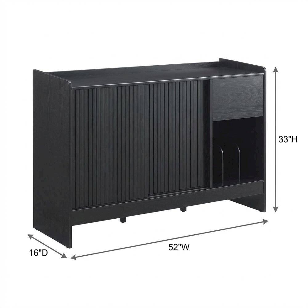 FurniFact - Solid Wood Record Player Cabinet with Vinyl Storage for Entertainment Centers - Black price history on PriceWatchPro