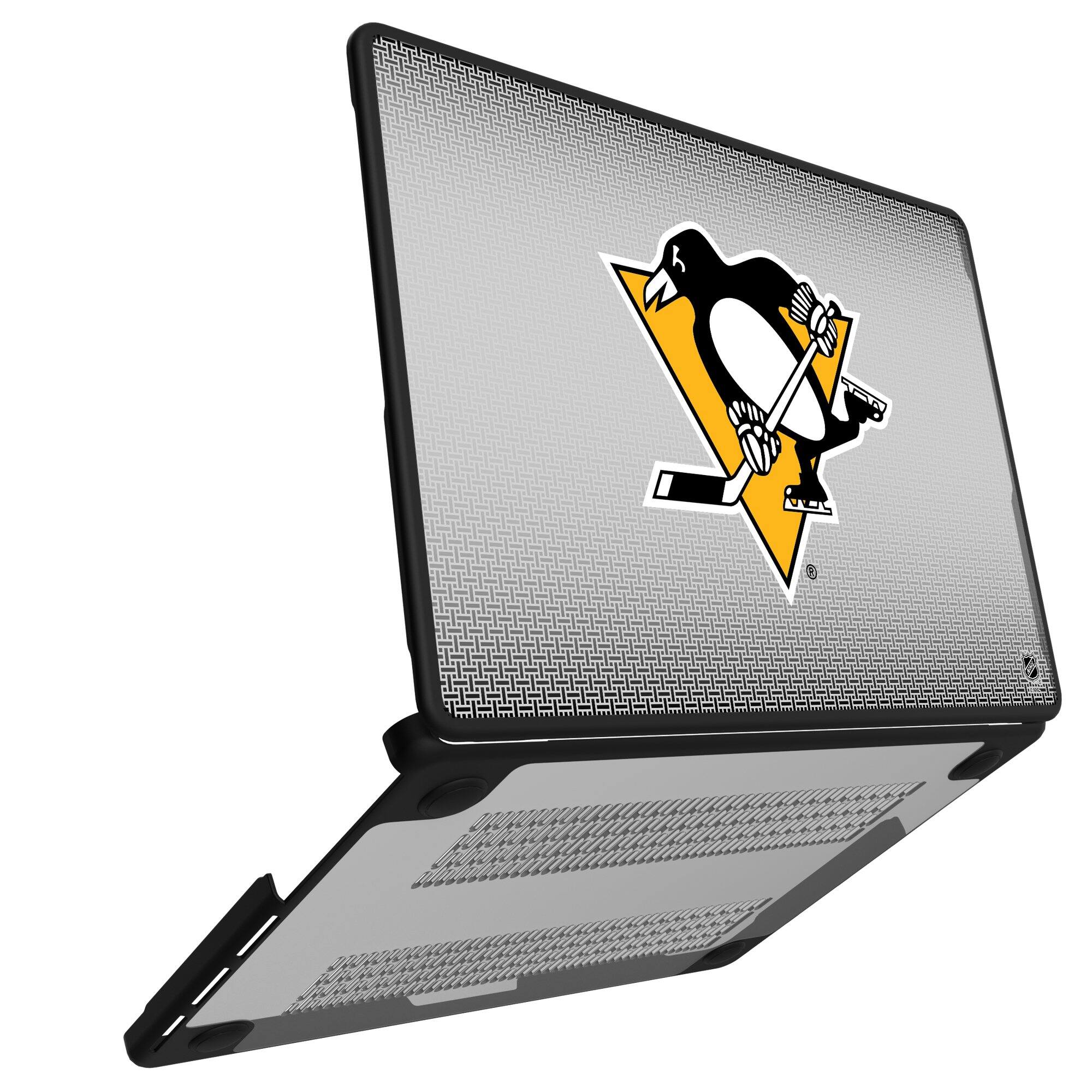 Alt View 1. Keyscaper - Pittsburgh Penguins Linen MacBook Case - Pro 14 in - Multicolor.