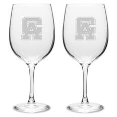 Front. Jardine - Central Alabama Community College Trojans Two-Piece 19oz. Traditional Wine Glass Set - Multicolor.